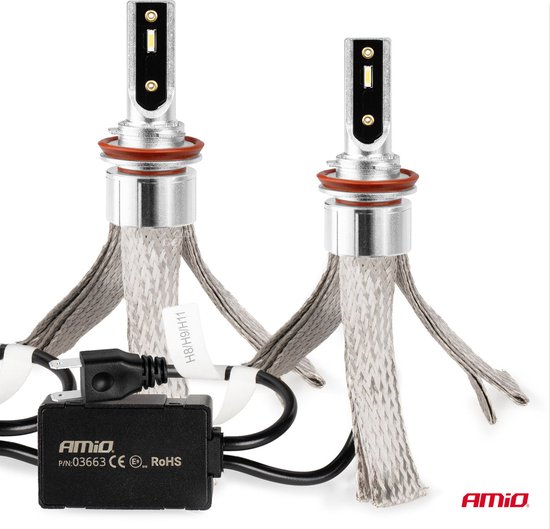AMiO LED Mistlichten FLEX+ Serie H8 H9 H11 H16 canbus 6000K 12-24V Wit