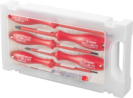 TOPEX 39D155 Schroevendraaierset 1000v 6 Delig