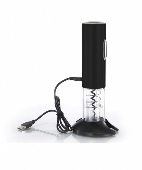 Kinghoff - Elektrische Kurkentrekker - Zwart - USB Oplaadbaar - Ergonomisch