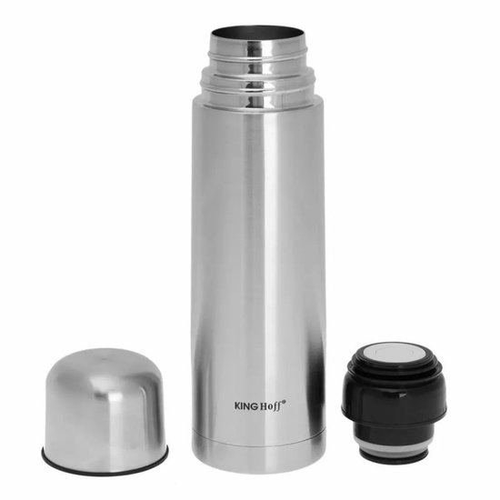 Kinghoff 4052 Roestvrijstalen Thermosfles - 500ml - Dubbelwandige Isolatie - Warm & Koud - Thermoskan - Isoleerkan