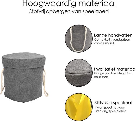 Multifunctioneel Opbergkleed Voor Lego - Speelgoed Organizer - Speelmat - opbergmand voor Kinderen - Geel - Lego Mat