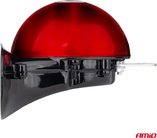 AMiO Premium Hoorn Harde Toeter/Claxon 115dB voor Auto 125mm 12V Rood Zwart (set)