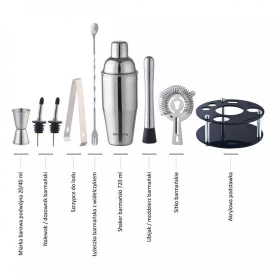Klausberg 7580 - Barset - cocktailset - bartending - 9 delig