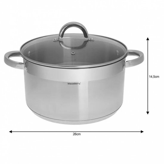 Klausberg 7127 - kookpan met deksel - 7,0L - Ø26 cm