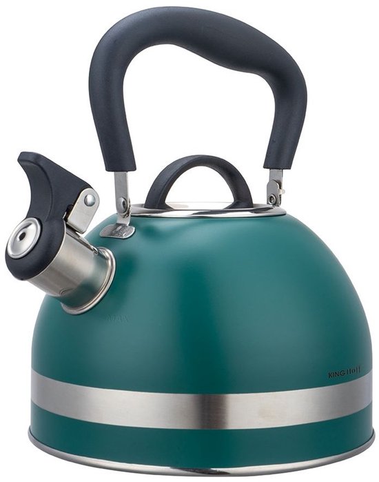 Kinghoff 1855 - Fluitketel met fluit - 1.8 liter - RVS - Groen