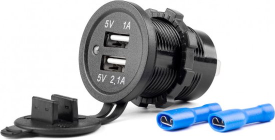 Universele Aluminium USB-oplader - Waterdicht - QC 3.0 - Rood Licht