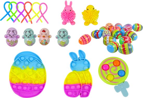 Fidget Toys - 37 stuks - thema pasen - kleurrijk