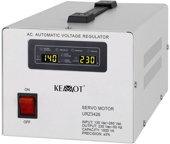KEMOT MSER-1000 - Automatische spanningsstabilisator- (1000 VA, servomotor)