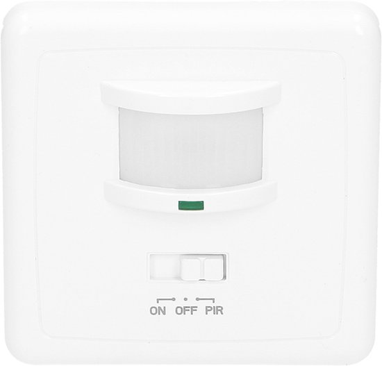 PIR Bewegingsmelder - 160 ° Detectie - Wand inbouw - 9 Meter bereik - 1200 Watt - Wit