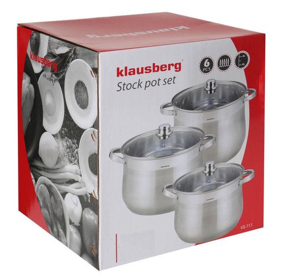 Klausberg 7177 - Pannenset - 3 delig - 7 - 8.6 - 10.7 liter
