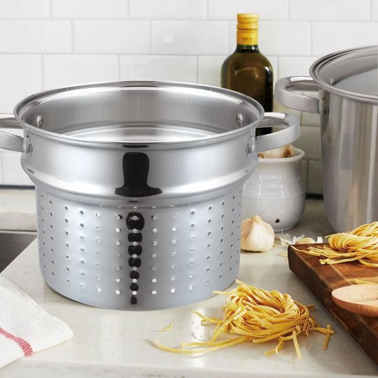 Klausberg 7738 - Kookpan met pasta inzetpan - 2 delig - 24 cm - 7.5 liter - rvs - alle warmtebronnen 14