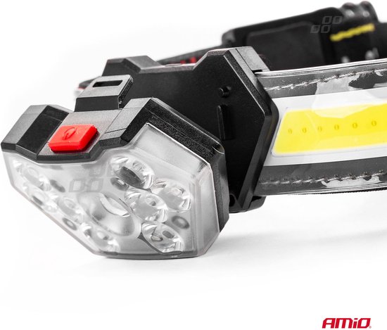 AMiO LED Hoofdlamp met Oplaadbare Batterij en 5 Lichtmodi – 6500K Wit Licht