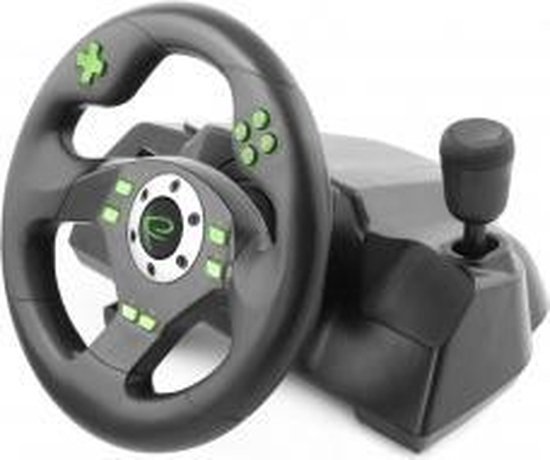 Esperanza EGW101 game controller Stuur Playstation,Playstation 3 Digitaal USB Zwart, Groen