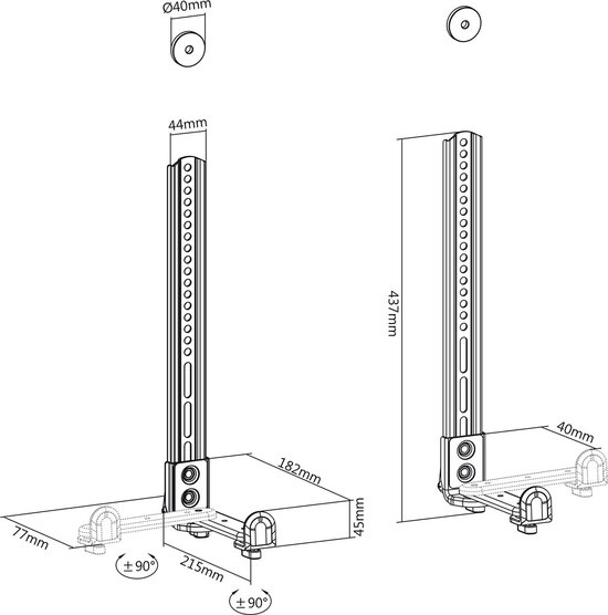 Maclean - Soundbar houder - Universele Soundbarbevestiging tot 15 kg Luidsprekerbevestiging voor montage onder TV