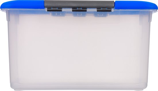 Curver Optima Opbergbox - 30 liter - Kunststof - Transparant / Blauw