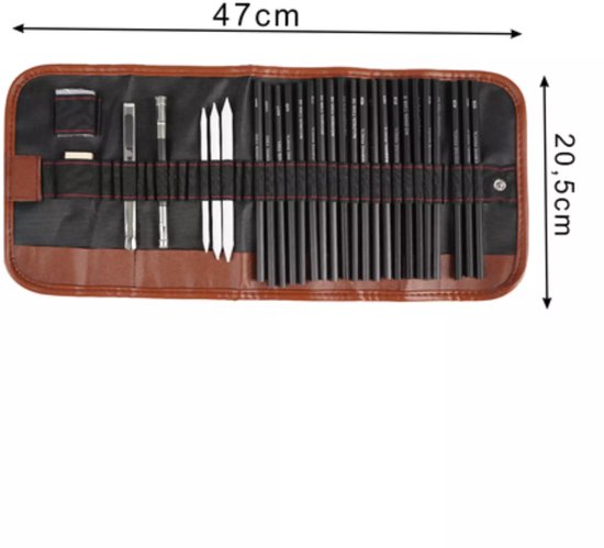 Maaleo Tekenset 29-delig – Schetsen & Houtskool in Etui