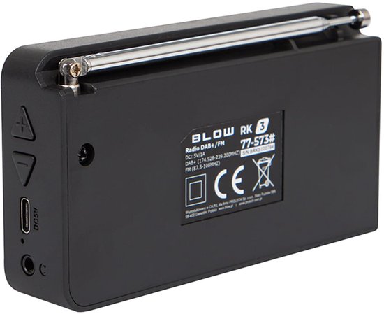 BLOW RK4 Draagbare Radio - DAB+/FM - Bluetooth - USB-C - Ingebouwde Accu - LCD Scherm