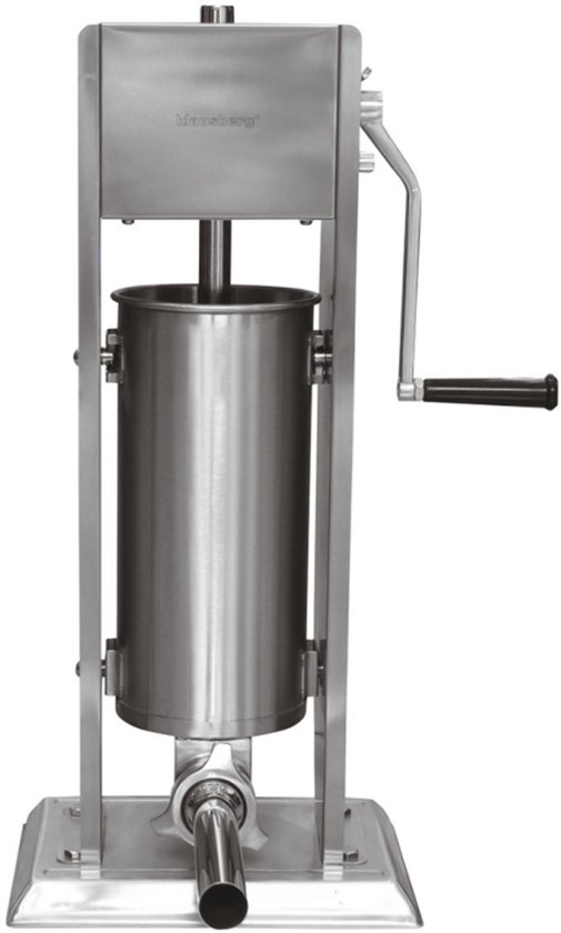 Klausberg Worstenvuller 5 kg - RVS - Verticaal Model KB-7930 - Professioneel voor Thuisgebruik - Incl. 4 Trechters - Handmatig