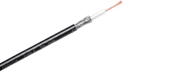 Cabletech coaxkabel voor antenne, 100m, zwart, H155