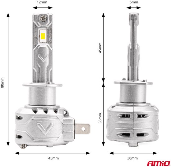 AMiO LED Koplampen X2-serie H1 Dimlichten Wit