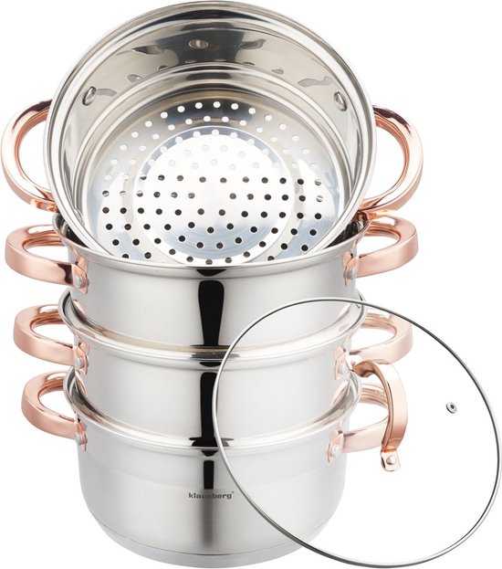 Klausberg 7730 - stoompan - 5 delig - 20cm - rvs - alle warmtebronnen