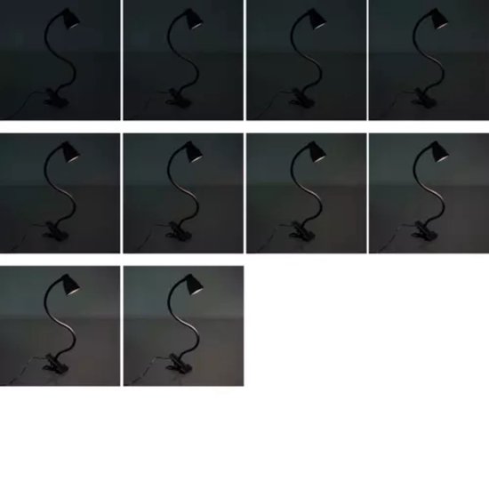 Izoxis Flexibele Bureaulamp met Clip - Ideaal voor Elke Werkruimte - Zwart