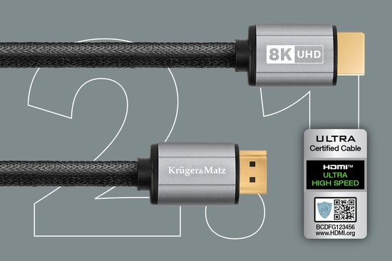 Krüger&Matz - HDMI 2.1 Kabel - 8K 60Hz - 1,8m