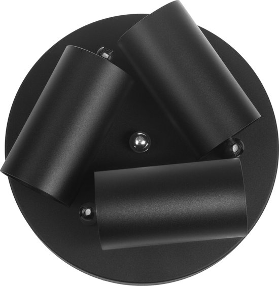 Maclean MCE362 B - Plafondlamp - 3x GU10 - Matzwart - Aluminium