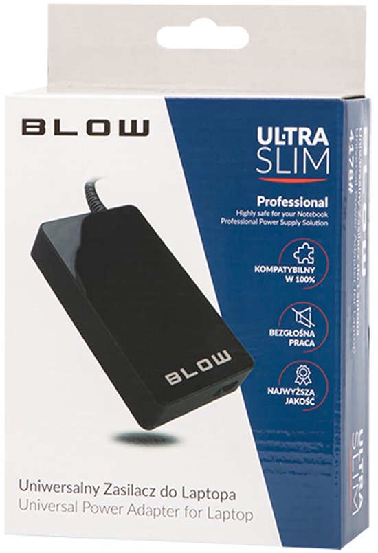 BLOW Ultra Slim Universele Laptop Adapter - 90W - Inclusief 8 connectors
