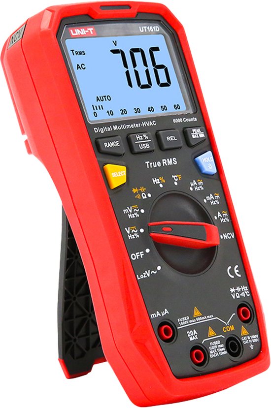 UNI-T UT161D - Multimeter - True RMS - Temperatuurmeting - Automatische Bereikselectie