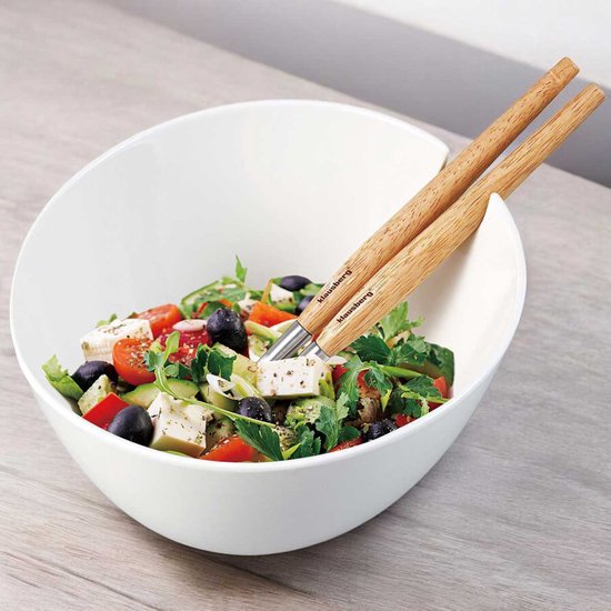 PORSELEINEN SALADEKOM MET BESTEK KLAUSBERG KB-7787 WIT