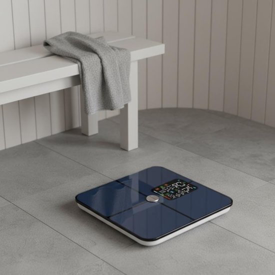 Klausberg KB-7940 Slimme Personenweegschaal – BIA Lichaamsanalyse – Bluetooth App – 180 kg – Donkerblauw – Vet%, Spiermassa, Hydratatie, BMI