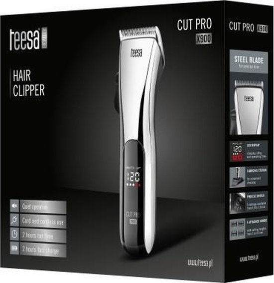 Teesa TSA0523 - Draadloze tondeuse CUT PRO X900, met LED-display en docking station