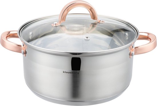 Klausberg 7733 - stoompan - 5 delig - 22 cm - rvs - alle warmtebronnen