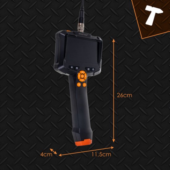 Bigstren Endoscoop inspectiecamera 5 meter met LED verlichting display en accessoires voor leidingen en motoren