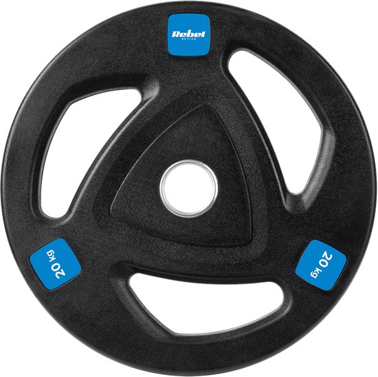 Rebel Olympic Gietijzeren Gewicht 20kg - Rubberen Coating, 51mm
