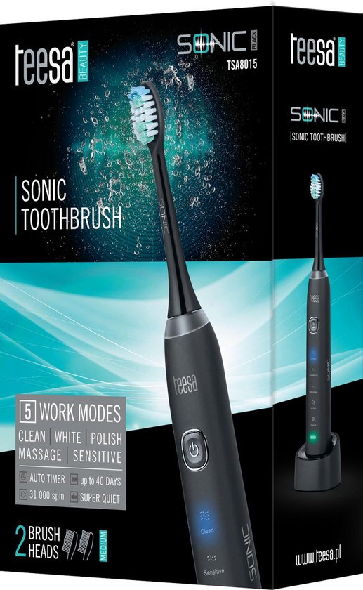 Teesa TSA8015 - Elektrische (sonische) tandenborstel SONIC BLACK, 5 standen