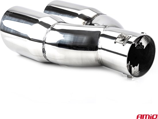 Universeel RVS uitlaat sierstuk 2x76mm - MT 022 - Aansluit diameter tussen de 32mm en 52mm