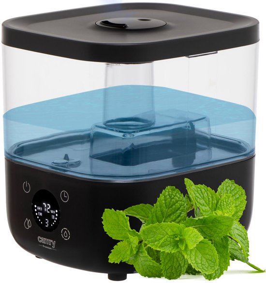 Camry CR 7973B Ultrasone luchtbevochtiger - 100-260 ml/uur - 5 liter - aromatherapiefunctie - timer - tot 35 m2 - LED-scherm