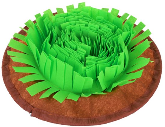 Purlov Grote snuffelmat voor honden en katten met antislip en verstelbaar trekkoord 48 x 48 cm