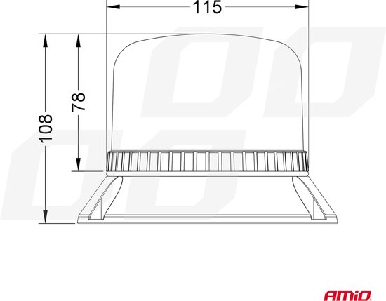 AMiO Oranje LED Zwaailicht Noodverlichting met Magneet 60LED 12/24V