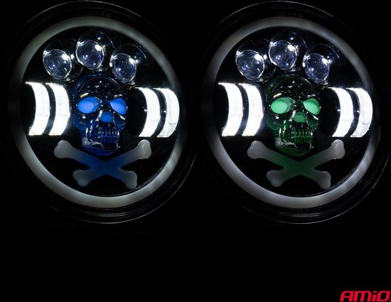 AMiO SKULL LED Werklamp 60W Rond - Multifunctionele Verstraler 9-36V Offroad