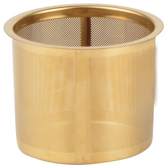 Kinghoff KH-1931 - Gietijzeren theepot - met zeef - geëmailleerde binnenkant - 1l - zwart met gouden handvat