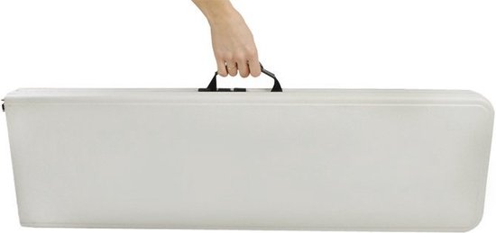 Malatec campingtafel en 2 banken inklapbaar 180 cm lichtgrijs - opvouwbaar - picknicktafel - handig voor in de camper of caravan - complete set - cateringset