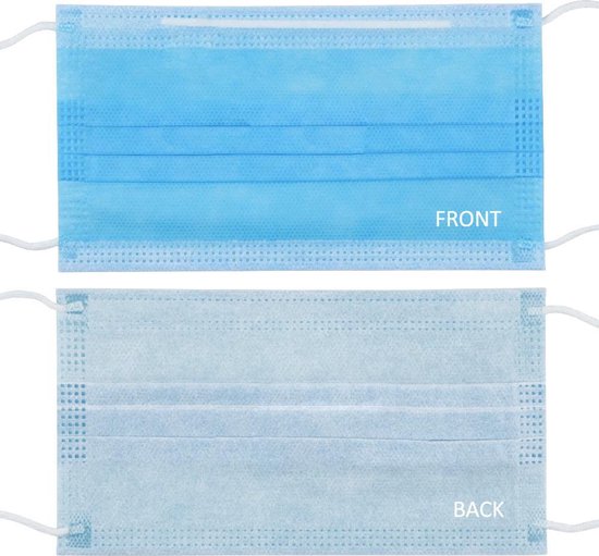 ProMedix PR-280 Medische, gecertificeerd mondkapjes CE EN 14683:2019 - set 10 stuks - blauw - BFE> 98%