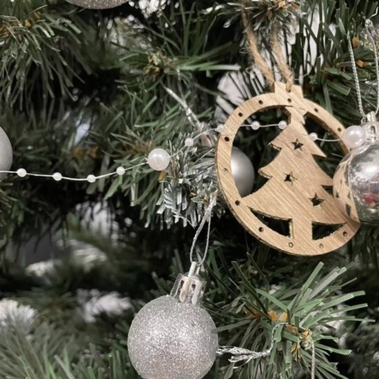 Ruhhy Kerstslinger met Parels 5m - Voeg Elegantie toe aan Uw Kerstdecor