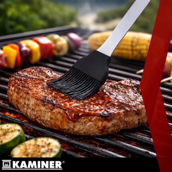 Kaminer Complete barbecue gereedschapset 26 delig met rvs grilltools, steakmessen, spiesen en aluminium opbergkoffer
