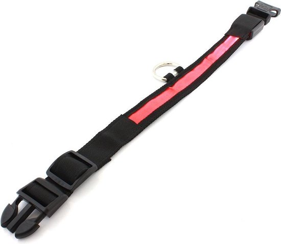 Halsband voor Honden en Katten LED-Lichtgevend 34-42cm - Rood