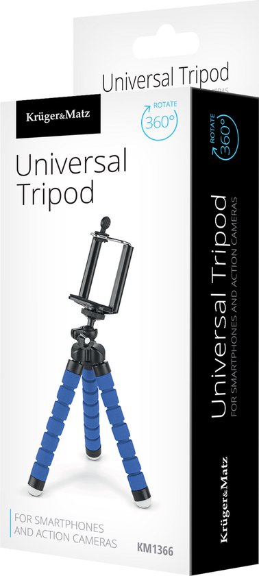 Krüger&Matz Statief - Telefoon Tripod - Elastaan Poten - Compact en Lichtgewicht