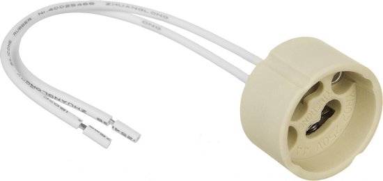 Maclean MCE428 GU10 keramische sokkel keramische fitting fitting van keramiek voor halogeen en led 14 cm kabel 250 volt, 2 A (1 stuks)